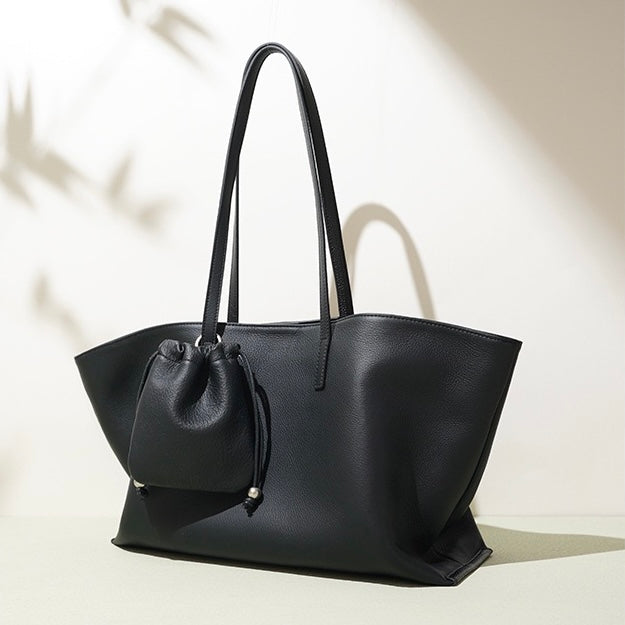 Elegant Women's Genuine Leather Parent-Child Tote Bag