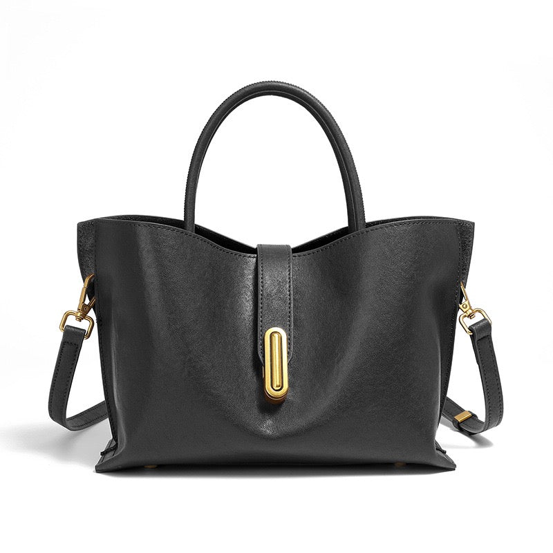 Genuine Cowhide Niche Commuter Crossbody Tote for the Elegant Woman