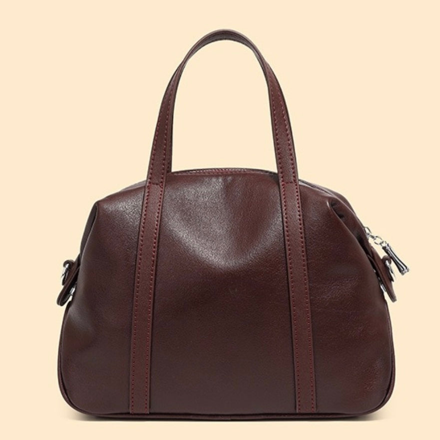 Women’s Luxury Genuine Leather Boston Pillow Bag