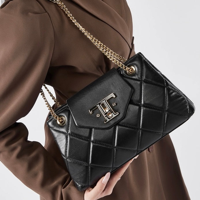 Chic Genuine Leather Chain Shoulder Crossbody Bag for Effortless Elegance