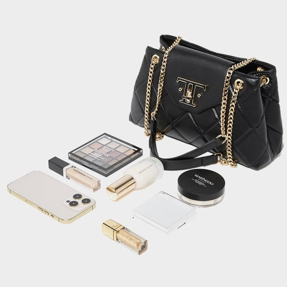 Chic Genuine Leather Chain Shoulder Crossbody Bag for Effortless Elegance