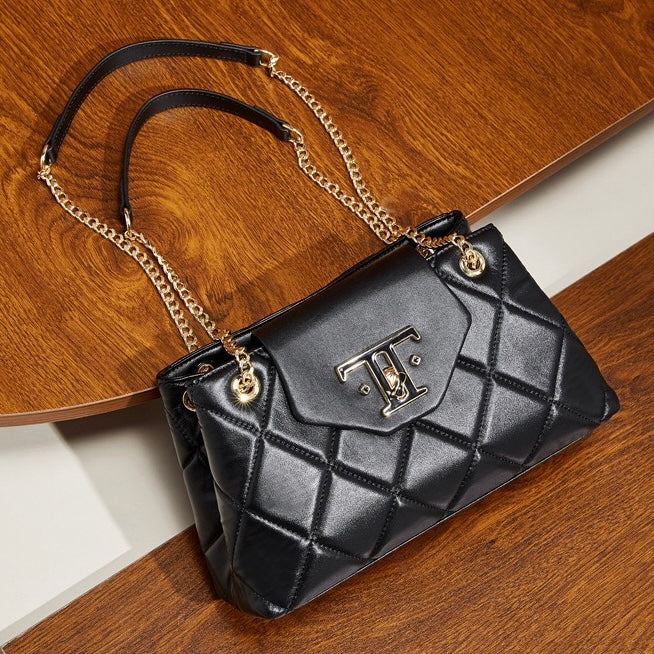 Chic Genuine Leather Chain Shoulder Crossbody Bag for Effortless Elegance