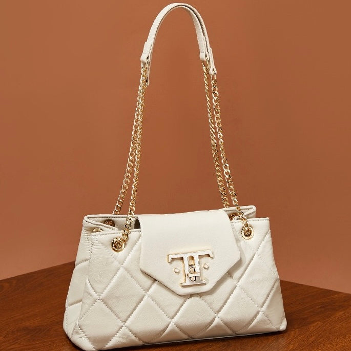 Chic Genuine Leather Chain Shoulder Crossbody Bag for Effortless Elegance