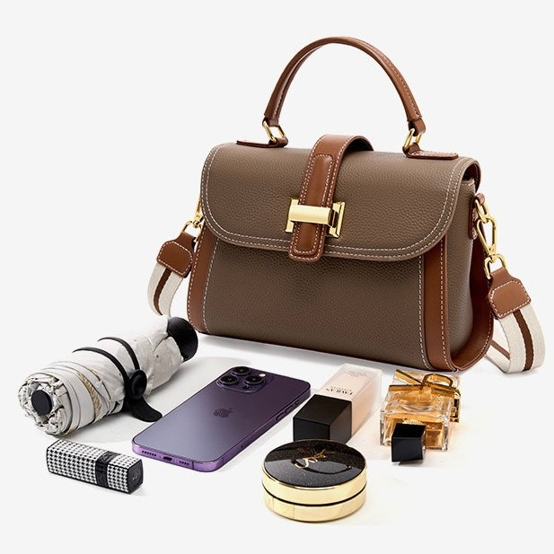 Luxe Minimalist Leather Structured Crossbody Bag