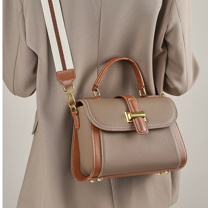 Luxe Minimalist Leather Structured Crossbody Bag