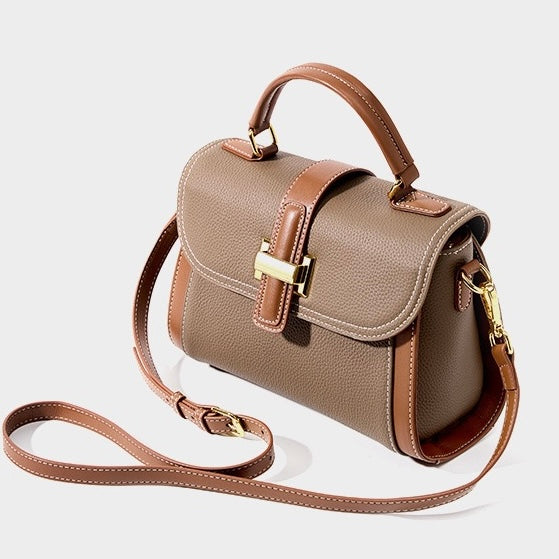Luxe Minimalist Leather Structured Crossbody Bag