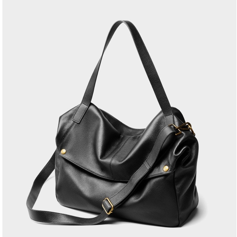 Retro Luxe Leather Minimalist Tote Bag