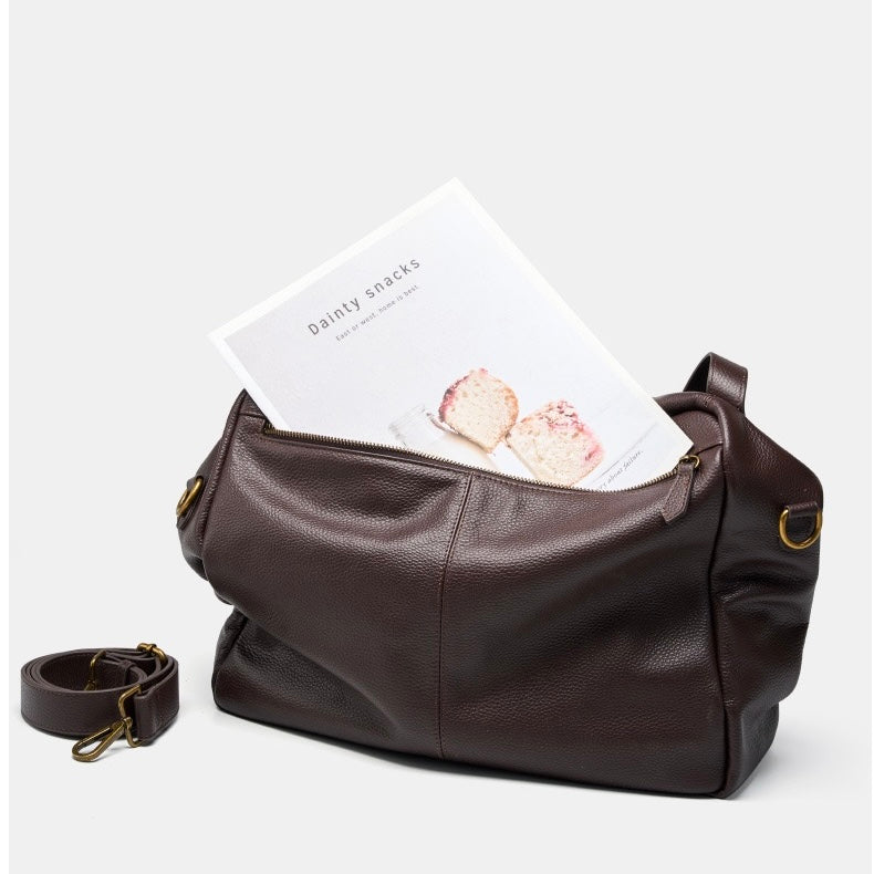 Retro Luxe Leather Minimalist Tote Bag