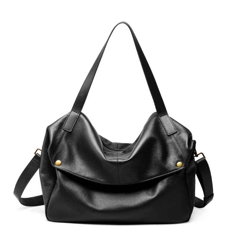 Retro Luxe Leather Minimalist Tote Bag