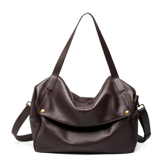 Retro Luxe Leather Minimalist Tote Bag