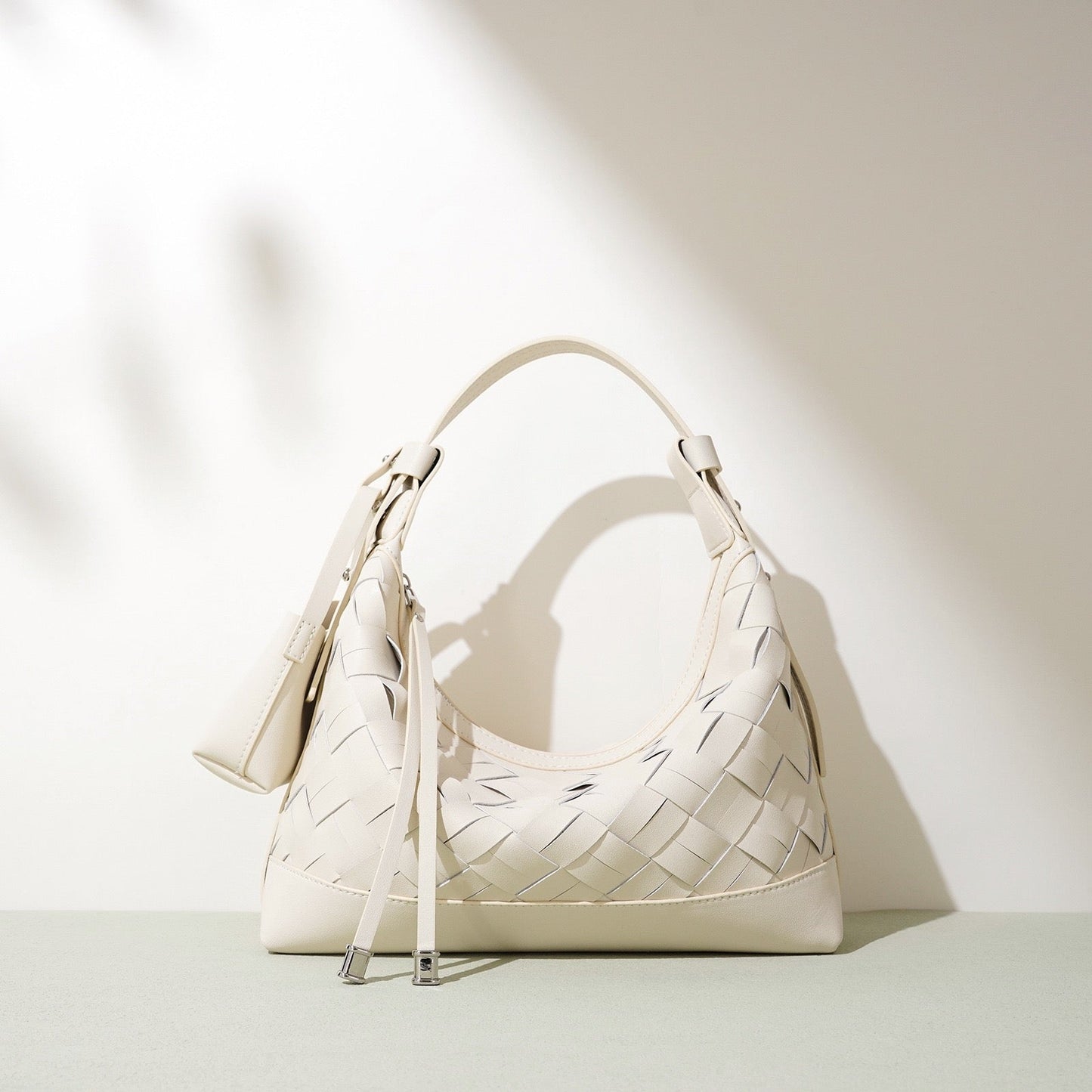 Woven Dumpling Shoulder & Crossbody Bag in Genuine Leather