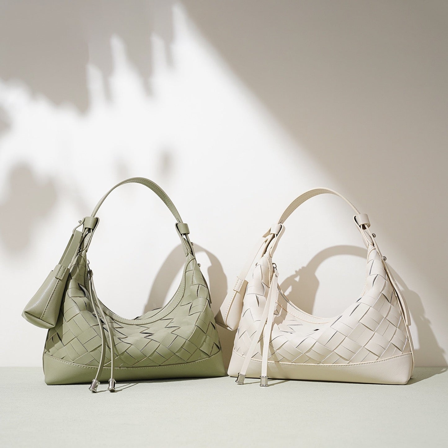 Woven Dumpling Shoulder & Crossbody Bag in Genuine Leather