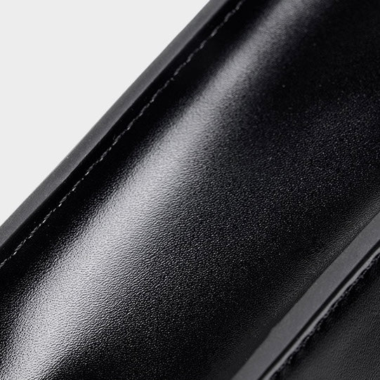 Elegant Genuine Leather Underarm Baguette Bag