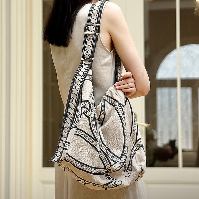 Pony Totem Print Luxurious Slouchy Shoulder Bag
