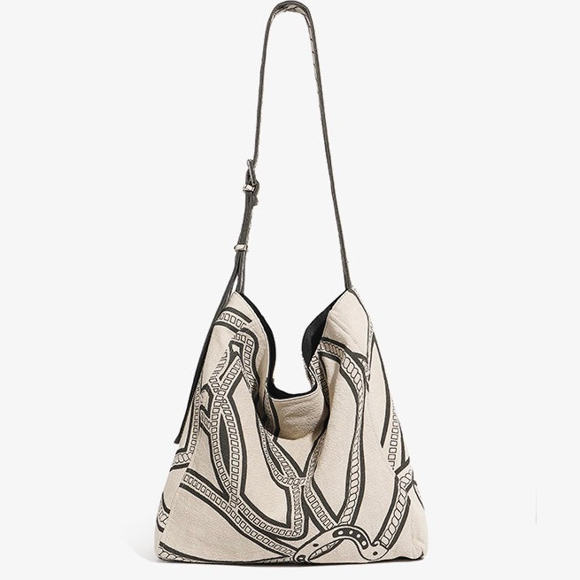 Pony Totem Print Luxurious Slouchy Shoulder Bag
