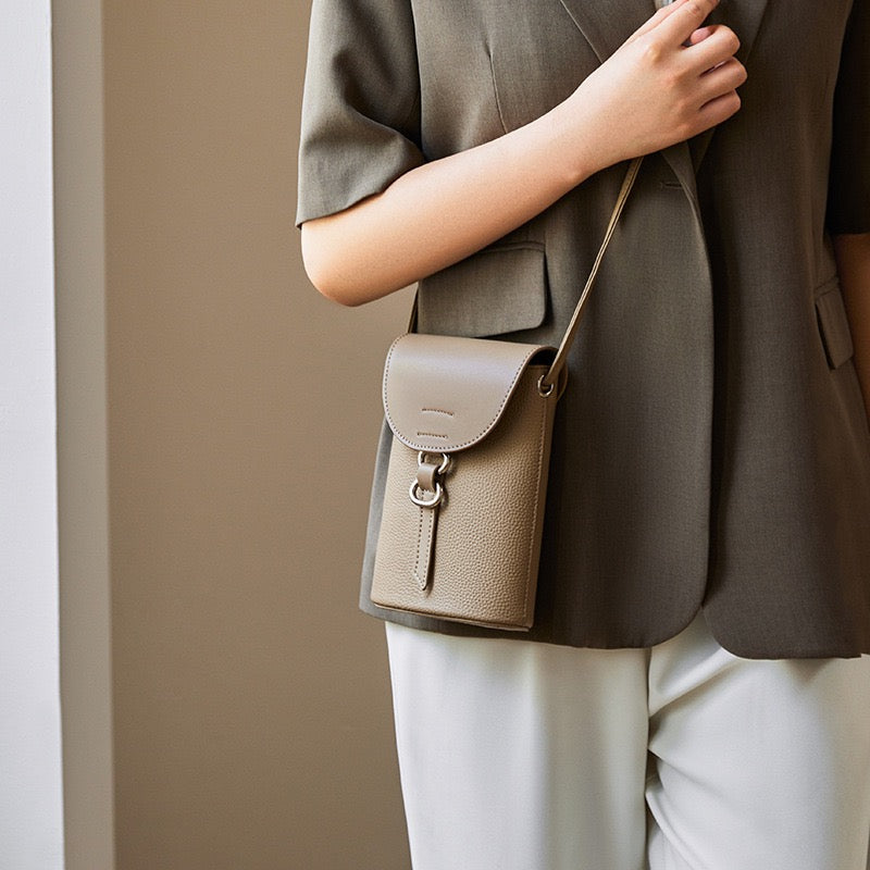 Genuine Leather Mini Crossbody Phone Bag for Women