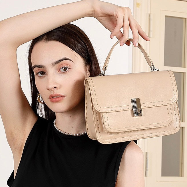 Sophisticated Women's Genuine Leather Commuter Messenger Bag