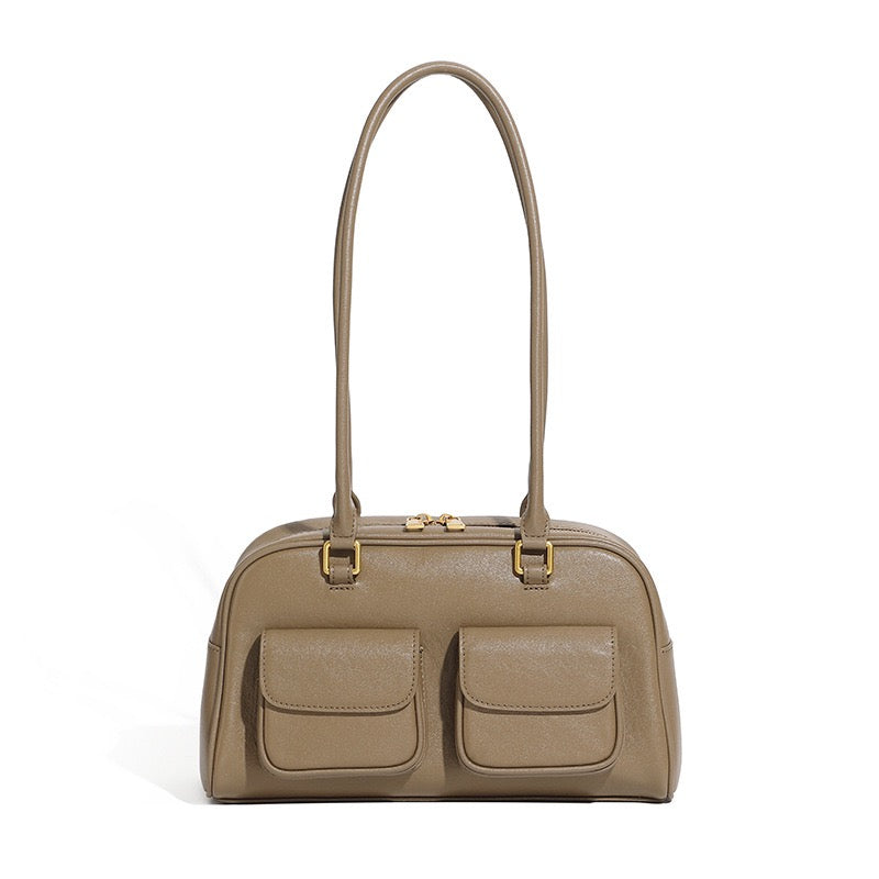 Timeless Vintage Leather Bowling Bag for Women