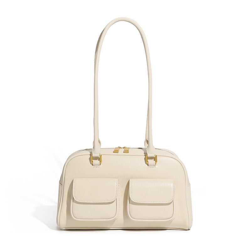 Timeless Vintage Leather Bowling Bag for Women