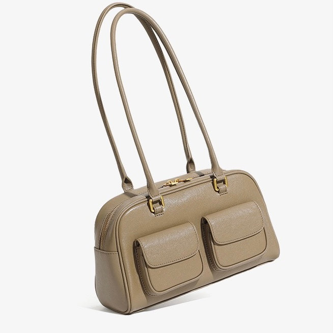 Timeless Vintage Leather Bowling Bag for Women