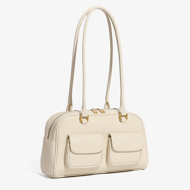 Timeless Vintage Leather Bowling Bag for Women