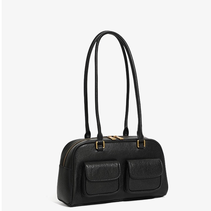 Timeless Vintage Leather Bowling Bag for Women