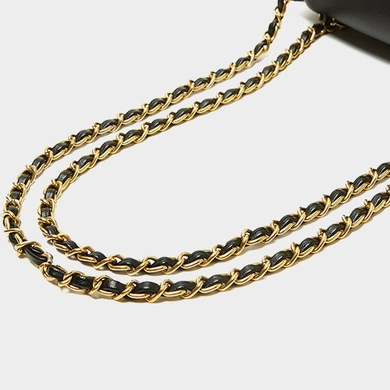 Elegant Genuine Leather Heart-Buckle Shoulder Bag