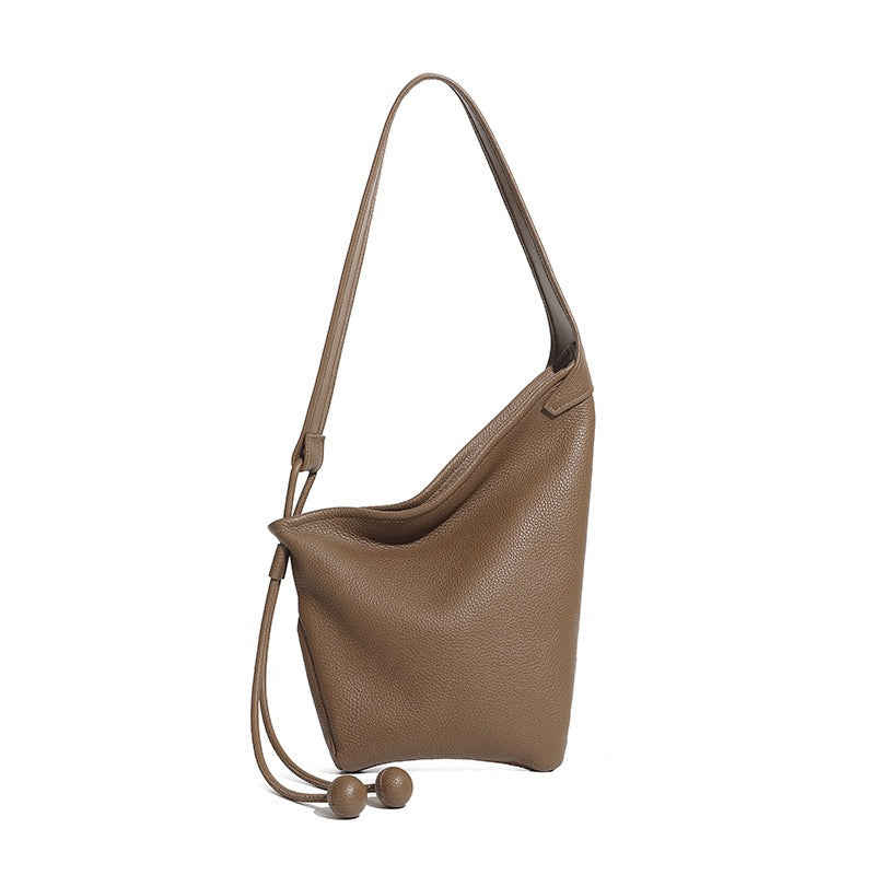 Asymmetric Luxe Slouchy Horn Shoulder Crossbody Bag