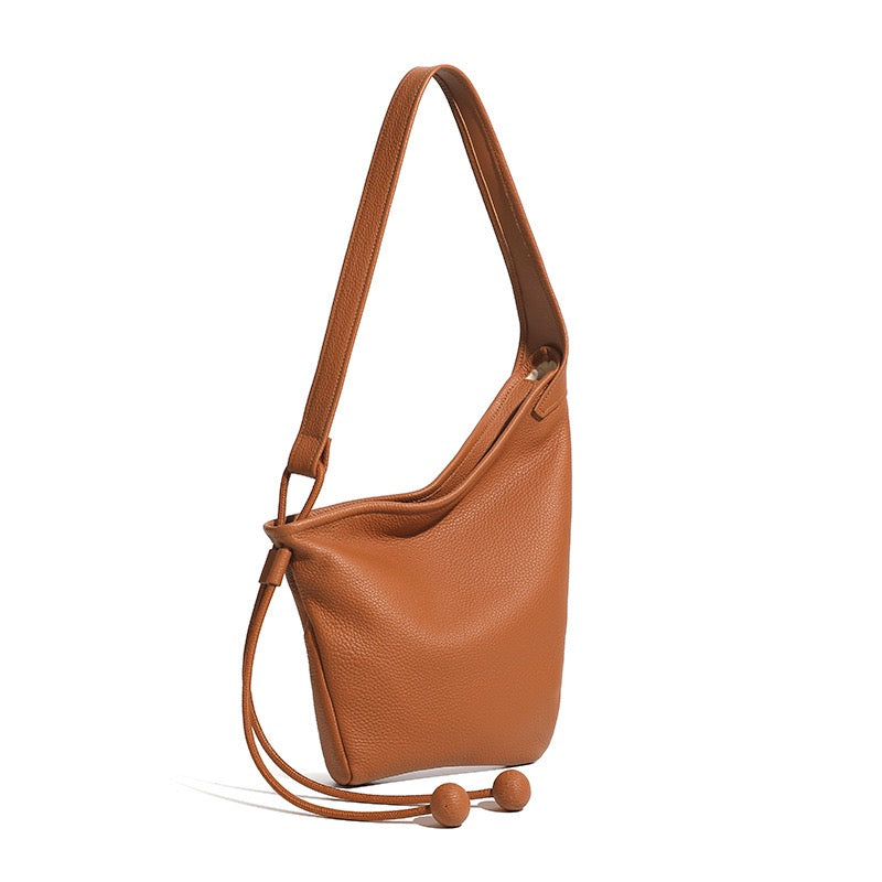 Asymmetric Luxe Slouchy Horn Shoulder Crossbody Bag