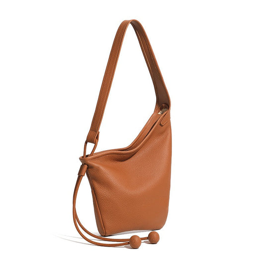 Asymmetric Luxe Slouchy Horn Shoulder Crossbody Bag