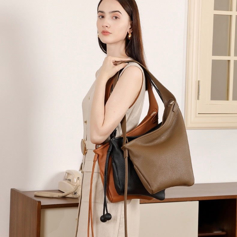 Asymmetric Luxe Slouchy Horn Shoulder Crossbody Bag