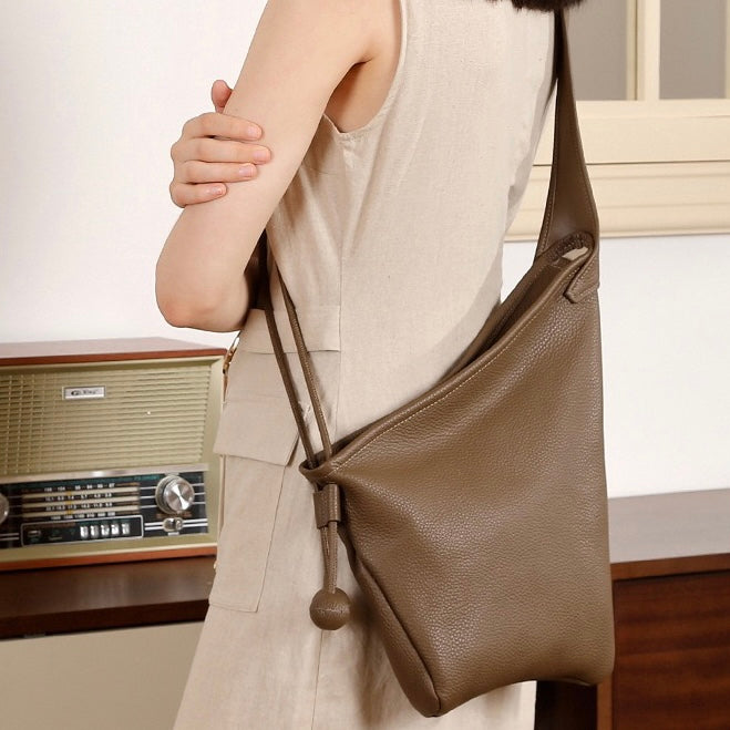 Asymmetric Luxe Slouchy Horn Shoulder Crossbody Bag