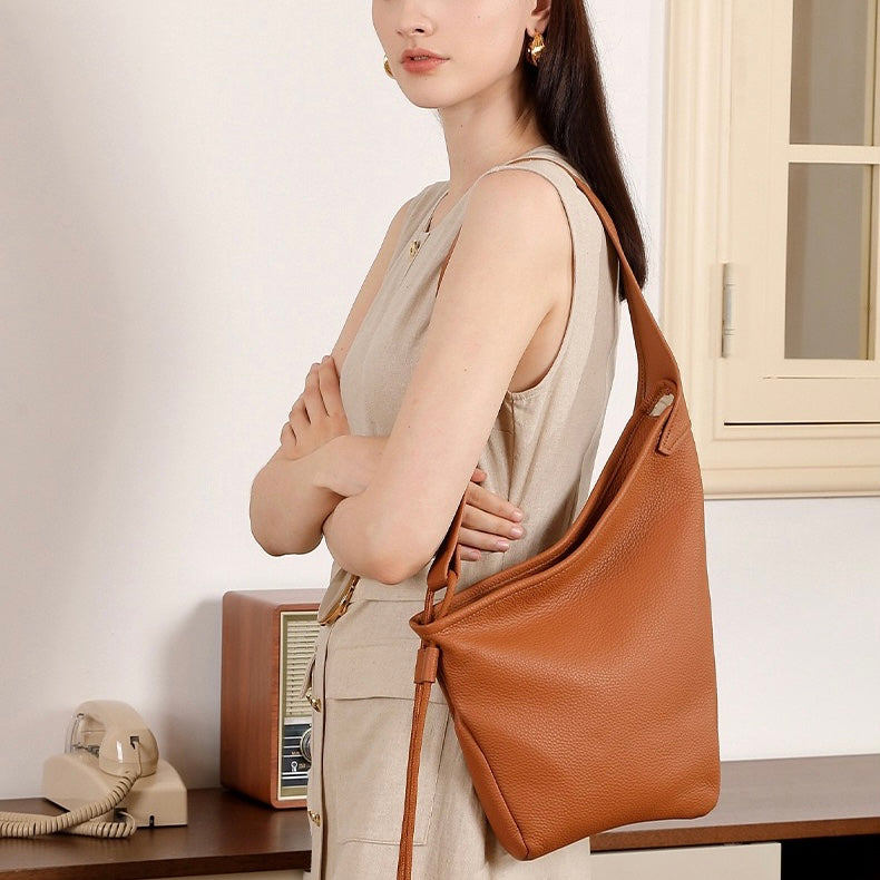 Asymmetric Luxe Slouchy Horn Shoulder Crossbody Bag