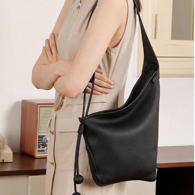 Asymmetric Luxe Slouchy Horn Shoulder Crossbody Bag