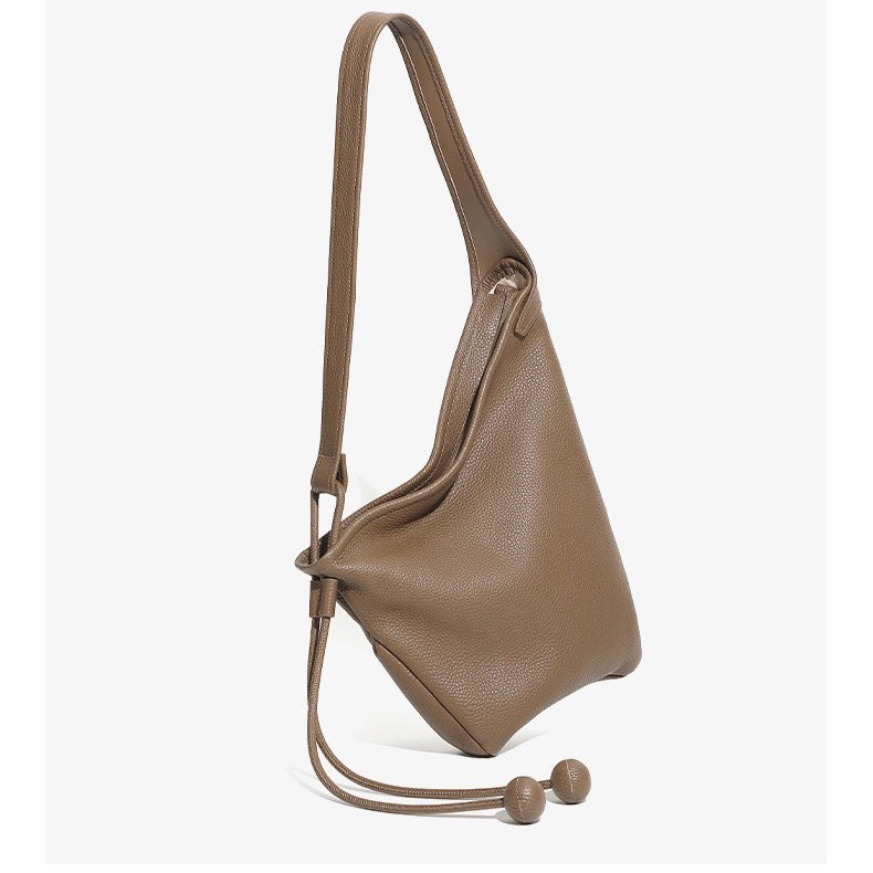 Asymmetric Luxe Slouchy Horn Shoulder Crossbody Bag