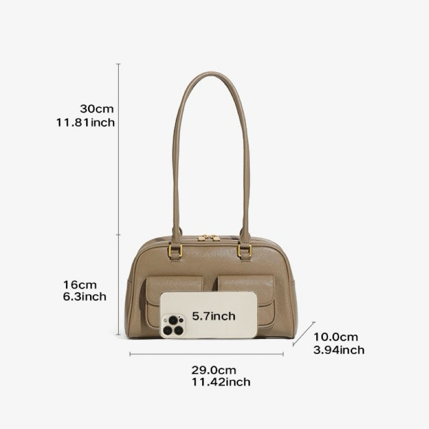 Timeless Vintage Leather Bowling Bag for Women