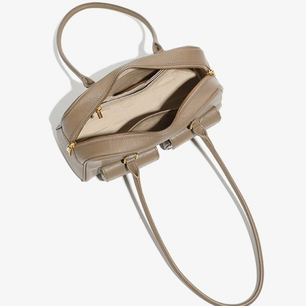 Timeless Vintage Leather Bowling Bag for Women