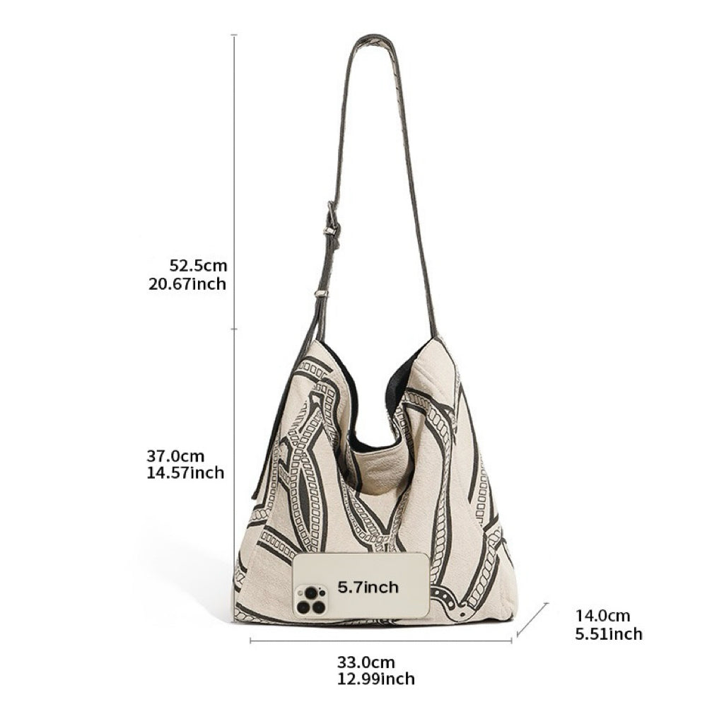 Pony Totem Print Luxurious Slouchy Shoulder Bag