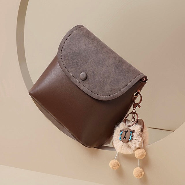 Elegant Vintage Leather Flap Crossbody Bag