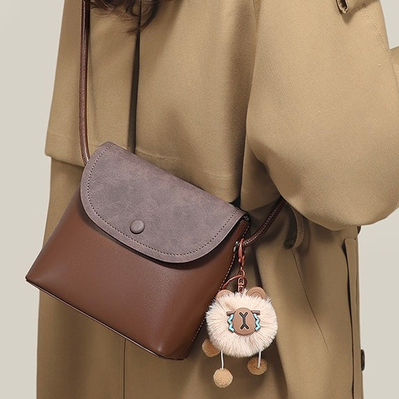 Elegant Vintage Leather Flap Crossbody Bag