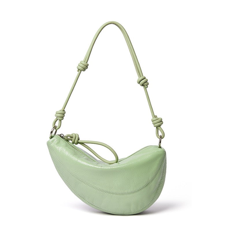 Genuine Leather Dumpling Saddle Bag for Women - Effortless Elegance