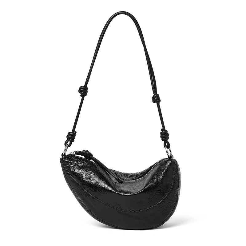Genuine Leather Dumpling Saddle Bag for Women - Effortless Elegance