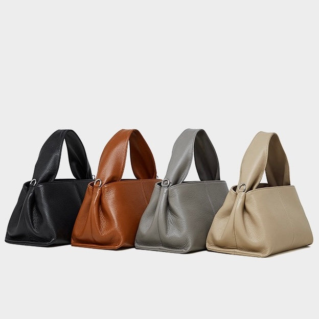 Vintage Elegance: Women's Genuine Leather Top-Grain Shoulder Bag