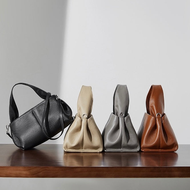 Vintage Elegance: Women's Genuine Leather Top-Grain Shoulder Bag