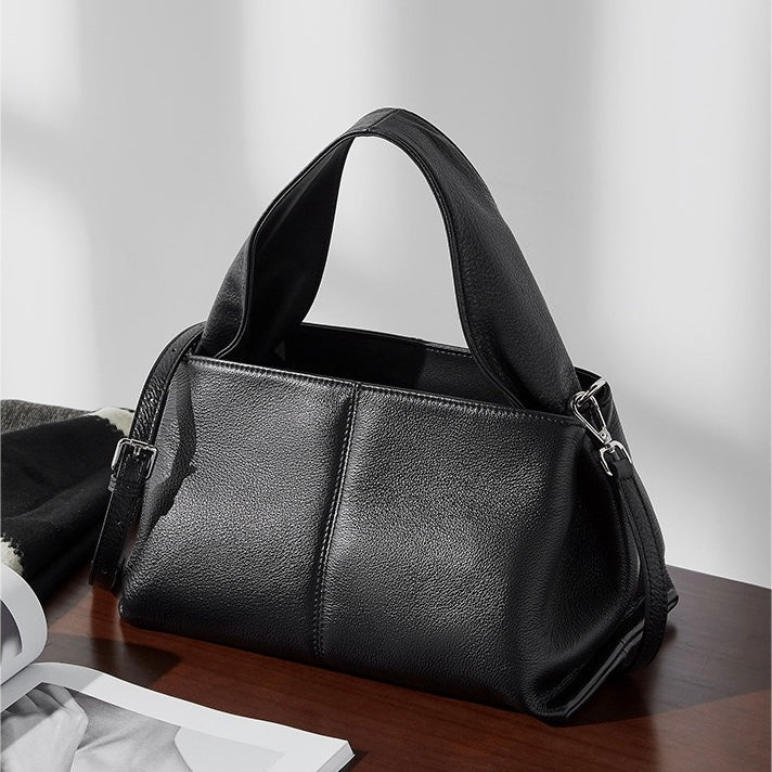 Vintage Elegance: Women's Genuine Leather Top-Grain Shoulder Bag