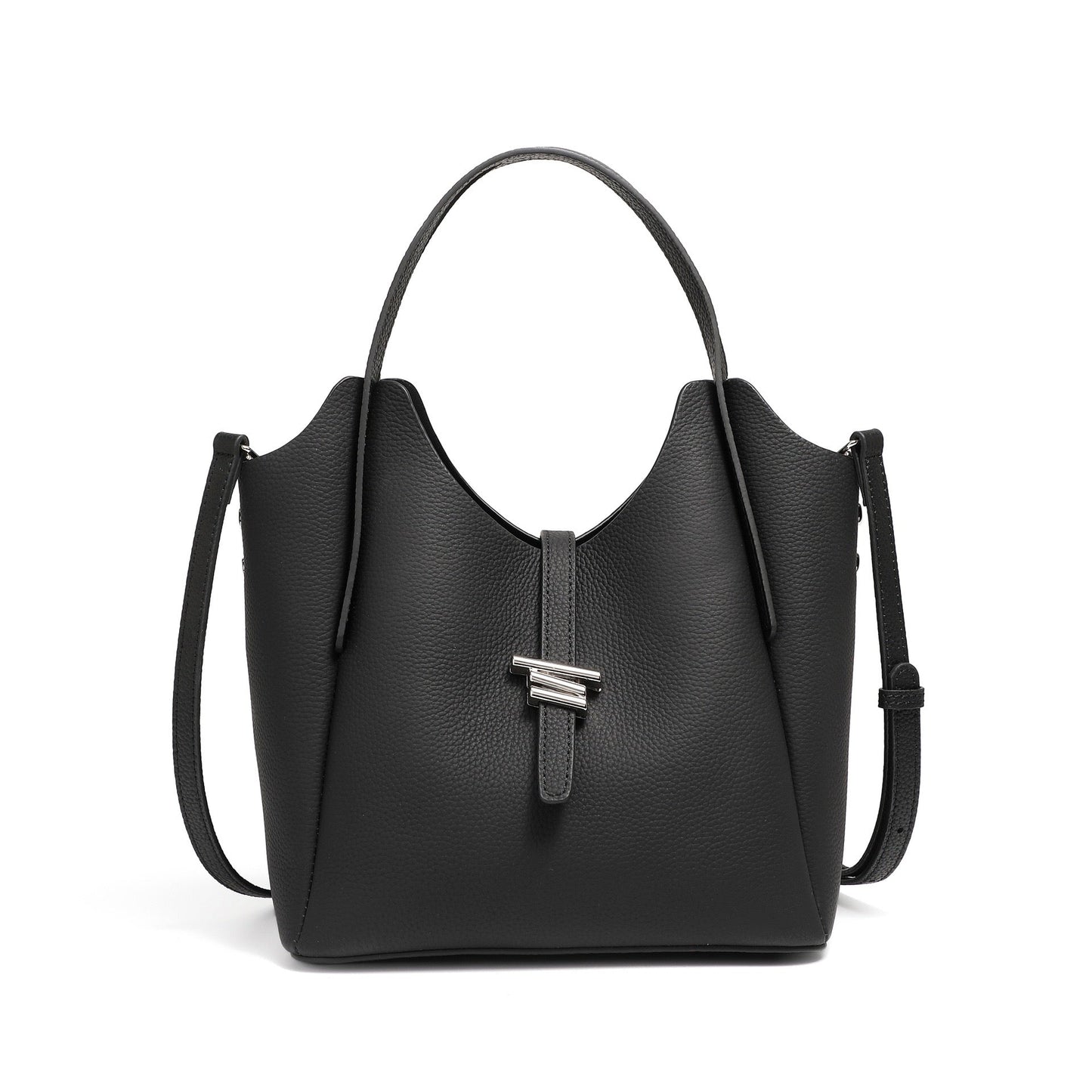 Elegant Genuine Leather Minimalist Commuter Crossbody Bag