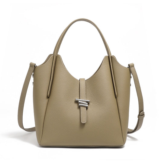 Elegant Genuine Leather Minimalist Commuter Crossbody Bag