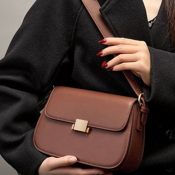 Luxury Minimalist Genuine Leather Crossbody Bag for Women