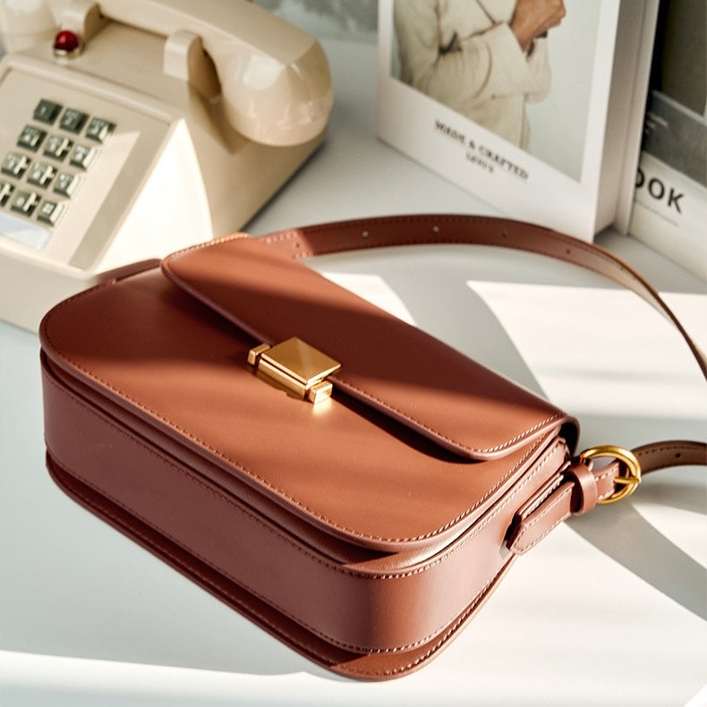 Luxury Minimalist Genuine Leather Crossbody Bag for Women
