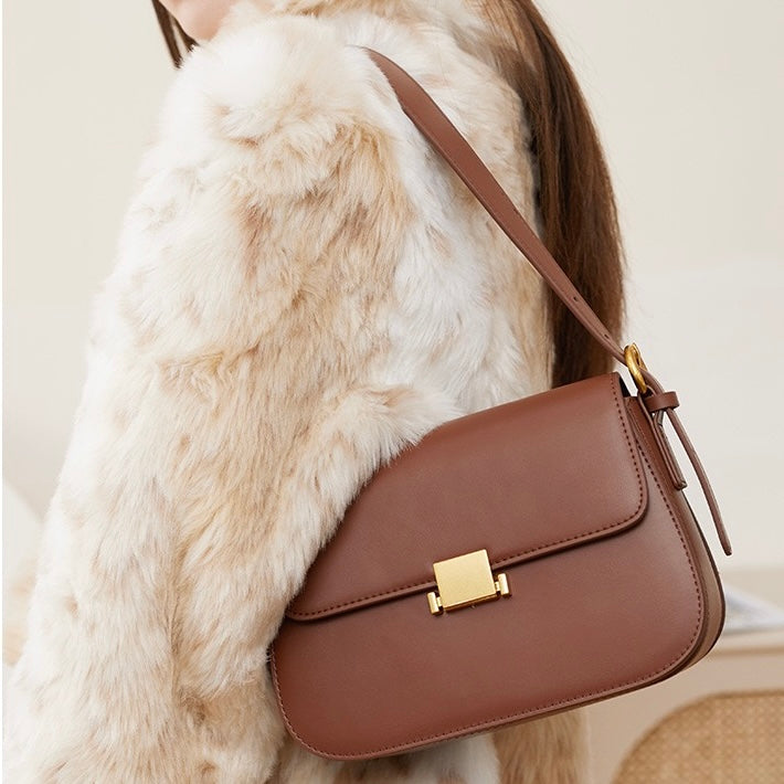 Luxury Minimalist Genuine Leather Crossbody Bag for Women